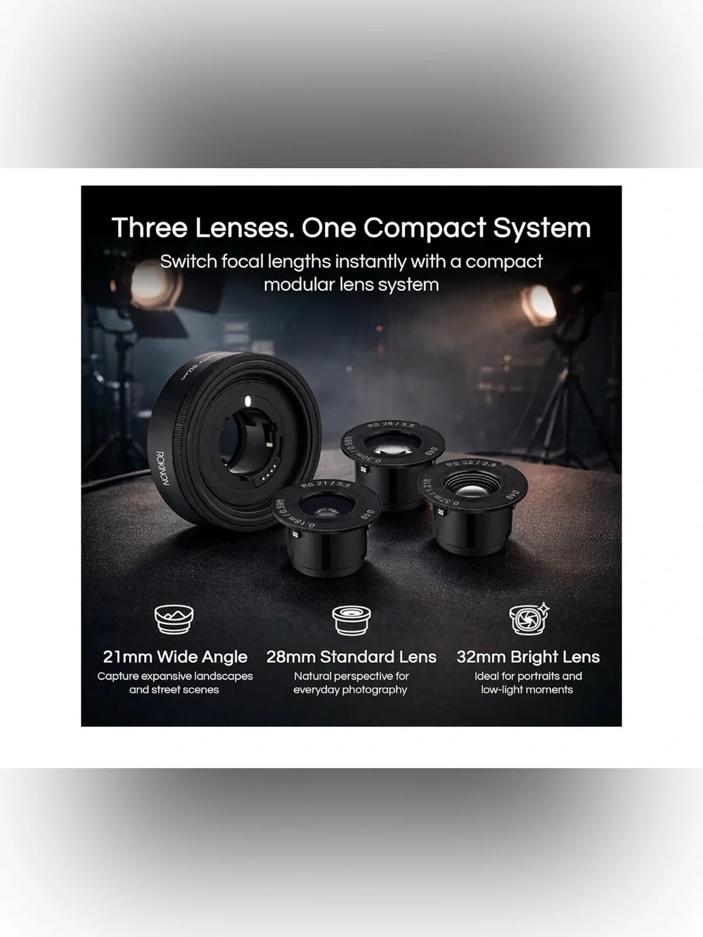 Rokinon Remaster Slim AF Modular Wide Angle 3 Lens System